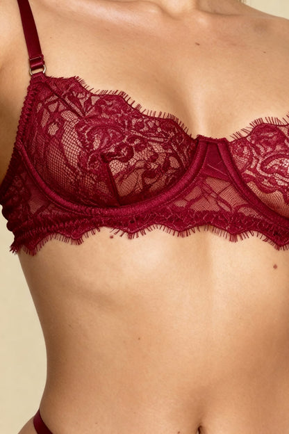 Lavinia Wine Red Lingerie Set